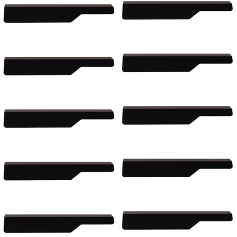 Conjunto 10 Puxadores para Móveis 18cm Esquerdos Preto Aço C