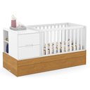 Ver imagem 3 de Berco Multifuncional Formare com Guarda Roupa 4 Portas 4 Gavetas MDF e MDP Branco Freijo Matic