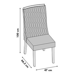 Conjunto 6 Cadeiras Amélia Carvalho Europeu/Linho Árido - PR Móveis - 5 Conjunto 6 Cadeiras Amélia Carvalho Europeu/Linho Árido - PR Móveis - 5