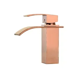 Torneira Cascata Banheiro Misturador Rose Gold Quadrada Tubrax - 1 Torneira Cascata Banheiro Misturador Rose Gold Quadrada Tubrax - 1