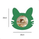 Ver imagem 3 de Espelho Infantil Cores Vibrantes Formatos Únicos Decoração Quarto Criança Gato Verde 25x25cm