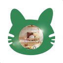 Ver imagem 2 de Espelho Infantil Cores Vibrantes Formatos Únicos Decoração Quarto Criança Gato Verde 25x25cm