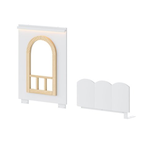 Kit Janela com Cerquinha para Beliche Montessoriana New Garden Casatema MadeiraOriginals Branco/Marrom