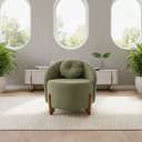 Ver imagem 1 de Poltrona Orgânica Curva Amsterdã Boucle Verde Oliva - Montanari's Decor