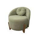 Ver imagem 2 de Poltrona Orgânica Curva Amsterdã Boucle Verde Oliva - Montanari's Decor