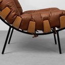 Ver imagem 6 de Poltrona Costela com Puff Couro Natural - Caramelo