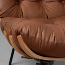 Ver imagem 5 de Poltrona Costela com Puff Couro Natural - Caramelo