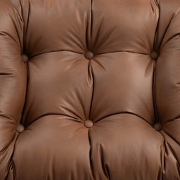 Poltrona Costela com Puff Couro Natural - Caramelo - 9
