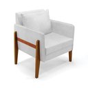 Ver imagem 1 de Poltrona Lana Corano Branco Base de Madeira - D’Rossi