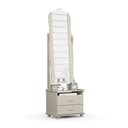 Ver imagem 1 de Toucador / Mesa de Cabeceira Mg com Espelho Articulado Cor Branco Acetinado