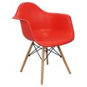 Ver imagem 2 de Kit 5 Cadeiras Charles Eames Eiffel com Braço Vermelho