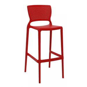 Banqueta Alta Bar Vermelha Safira Tramontina