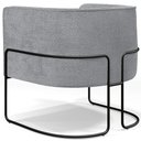 Ver imagem 7 de Poltrona Para Sala De Estar Decorativa Fixa Base Aço Preto Betina D02 Bouclê Cinza - Lyam Decor