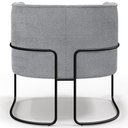 Ver mais imagens de Poltrona Para Sala De Estar Decorativa Fixa Base Aço Preto Betina D02 Bouclê Cinza - Lyam Decor
