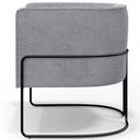 Ver imagem 6 de Poltrona Para Sala De Estar Decorativa Fixa Base Aço Preto Betina D02 Bouclê Cinza - Lyam Decor