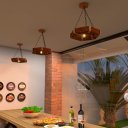 Ver imagem 2 de Lustre Luminária Pendente Rustico Corda Sisal Madeira Casa De Campo Estilo Carroça