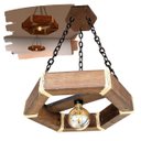 Ver imagem 1 de Lustre Luminária Pendente Rustico Corda Sisal Madeira Casa De Campo Estilo Carroça