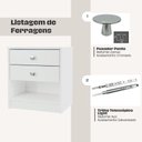 Ver imagem 5 de Mesa de Cabeceira Funcional com 02 Gavetas em Mdf Rosa - Pea Móveis
