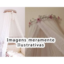 Lindo Dossel de Metal com Flores Artesanais Provençal para Quarto de Bebê - 3