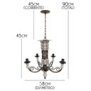 Ver imagem 2 de Lustre de Ferro e Madeira Decorativo para Sala de Jantar e Estar