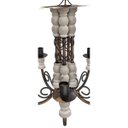 Ver imagem 4 de Lustre de Ferro e Madeira Decorativo para Sala de Jantar e Estar