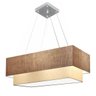 Lustre Pendente Duplo Retangular Vivare Md-4138 Cúpula em Tecido 70x30cm x 60x25cm - Palha / Bege - 1