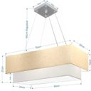 Ver imagem 2 de Lustre Pendente Duplo Retangular Vivare Md-4138 Cúpula em Tecido 70x30cm x 60x25cm - Algodão Crú / B