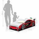 Ver imagem 3 de Cama Carro Com Baú Lizzy Infantil Vermelho Com Colchão