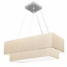 Lustre Pendente Duplo Retangular Vivare Md-4138 Cúpula em Tecido 70x30cm x 60x25cm - Linho Bege - 1