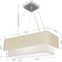 Ver imagem 2 de Lustre Pendente Duplo Retangular Vivare Md-4138 Cúpula em Tecido 70x30cm x 60x25cm - Rustico Bege /
