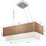 Lustre Pendente Duplo Retangular Vivare Md-4138 Cúpula em Tecido 70x30cm x 60x25cm - Palha / Branco - 2