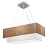 Lustre Pendente Duplo Retangular Vivare Md-4138 Cúpula em Tecido 70x30cm x 60x25cm - Palha / Branco - 1