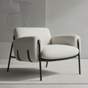 Ver imagem 2 de Poltrona Cadeira Decorativa Versátil Serrana-Zahav Estofados:Bouclé Cinza Courino Preto