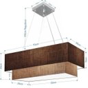 Ver imagem 2 de Lustre Pendente Duplo Retangular Vivare Md-4138 Cúpula em Tecido 70x30cm x 60x25cm - Café / Palha
