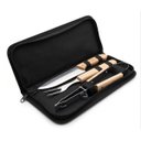 Ver imagem 1 de Kit Churrasco Estojo 3 Peças Faca Garfo Pegador Madeira