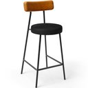 Ver imagem 3 de Kit 02 Banquetas Baixa Cozinha Sala Jantar Bancada Milão L02 Couríssimo Whisky Preto - lyam decor Ly