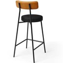 Ver imagem 7 de Kit 02 Banquetas Baixa Cozinha Sala Jantar Bancada Milão L02 Couríssimo Whisky Preto - lyam decor Ly
