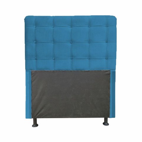 Cabeceira Dama 1,40 Cm Cama Box Casal Suede Azul Marinho