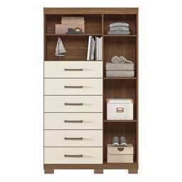 Multi-cômoda Marabá 1.6 1 Porta e 6 Gavetas Jatobá/areia com Pés - Santos Andirá - 3