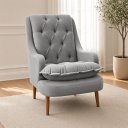 Ver imagem 1 de Poltrona Decorativa para Sala de Estar Lille Suede - Élpis Móveis - Cinza Claro