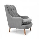 Ver imagem 4 de Poltrona Decorativa para Sala de Estar Lille Suede - Élpis Móveis - Cinza Claro