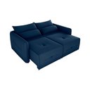Ver imagem 3 de Sofá Cama 2 Lugares com Almofadas 205cm Celine Veludo Azul Matrix