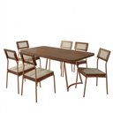 Ver imagem 2 de Conjunto Sala de Jantar 6 Cadeiras Cosmos Carraro Nogal Rosê