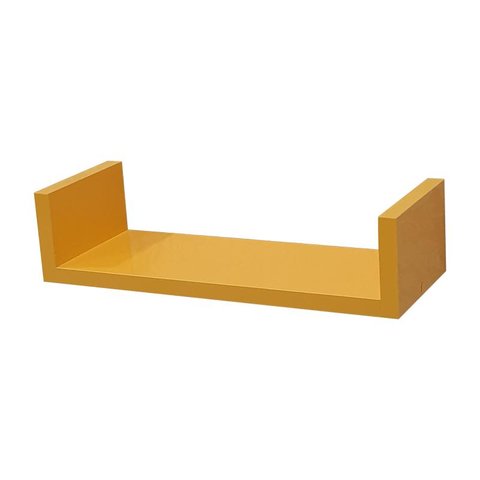 Prateleira U 40 X 10cm Amarela Suporte Invisível