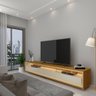 Painel e Rack Ripado com LED e Rodízio Nobre 230 Naturale Off White - Gelius - 9