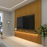 Painel e Rack Ripado com LED e Rodízio Nobre 230 Naturale Off White - Gelius - 8