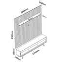Ver imagem 2 de Painel e Rack Ripado com LED e Rodízio Nobre 230 Naturale Off White - Gelius