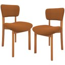 Ver imagem 1 de Kit 02 Cadeiras para Sala de Jantar Cozinha Living Estofada Dara L02 Bouclê Terracota - Lyam Decor