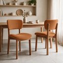 Ver imagem 1 de Kit 02 Cadeiras para Sala de Jantar Cozinha Living Estofada Dara L02 Bouclê Terracota - Lyam Decor