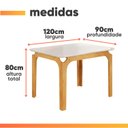 Ver imagem 2 de Mesa Sala de Jantar 1,20m Tampo em Vidro Mel